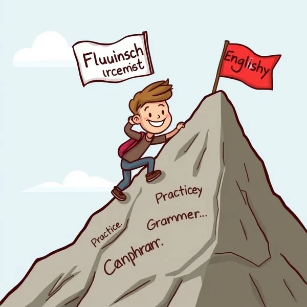 Uma ilustração representando crença e progresso, com o texto "Believe you can and you're halfway there."