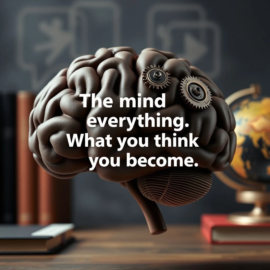Domine Sua Mentalidade e Aprenda Inglês com 'The Mind is Everything. What You Think You Become.'