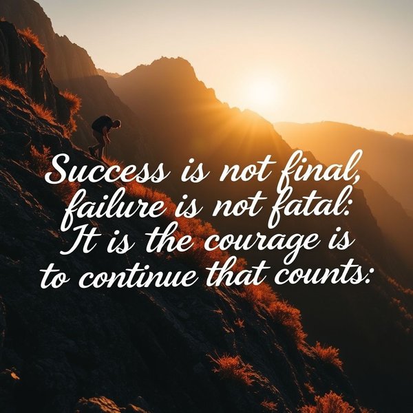 Success is not final, failure is not fatal: It is the courage to continue that counts
