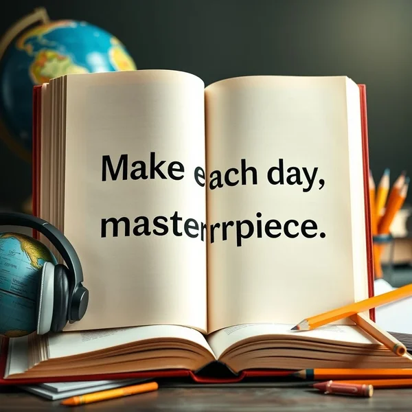Make each day your masterpiece. - una imagen conceptual para el aprendizaje de inglés