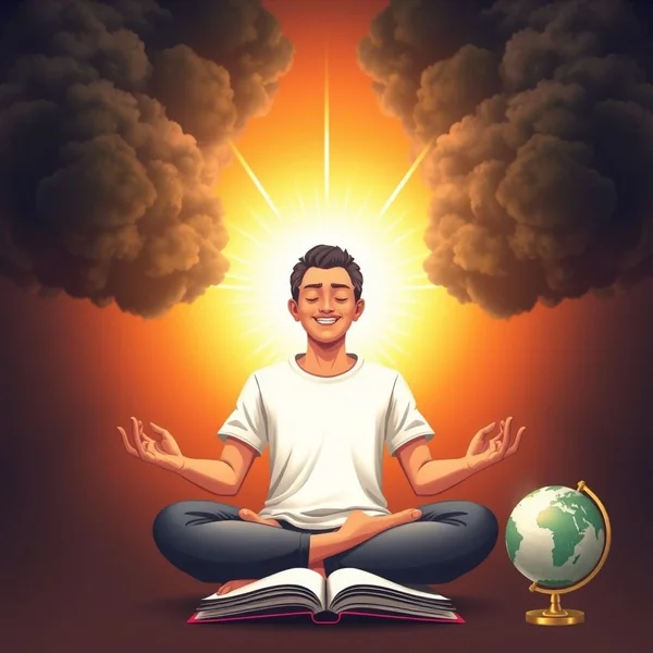 Imagem representando o contraste entre raiva e felicidade, relacionada à citação "For every minute you are angry you lose sixty seconds of happiness"