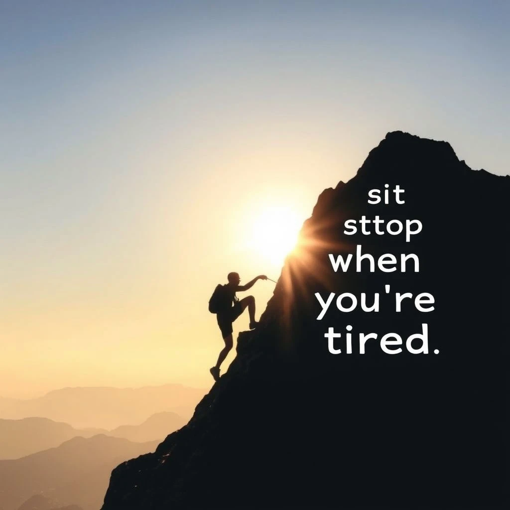 Desbloqueie a Fluência: Entendendo "Don't stop when you're tired. Stop when you're done."