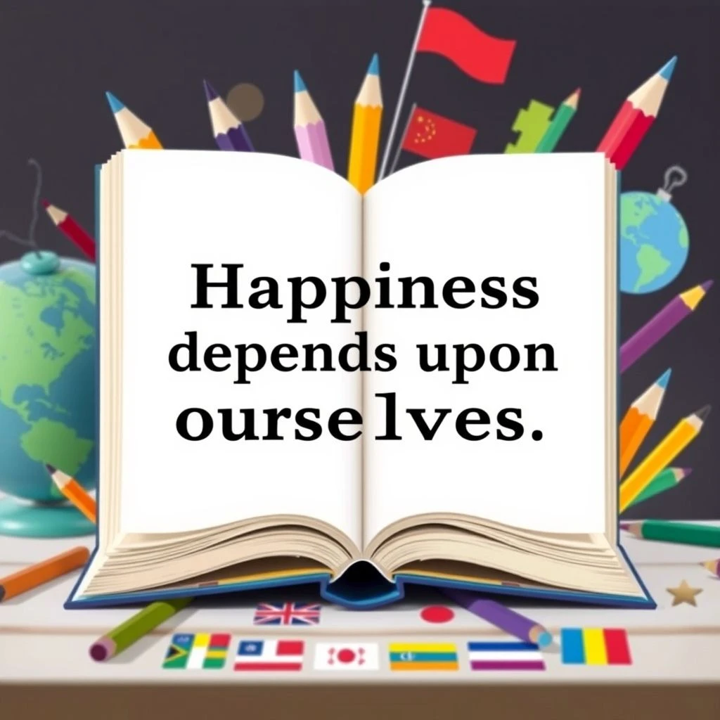 Dominando Inglês com 'Happiness depends upon ourselves': Vocabulário e Gramática