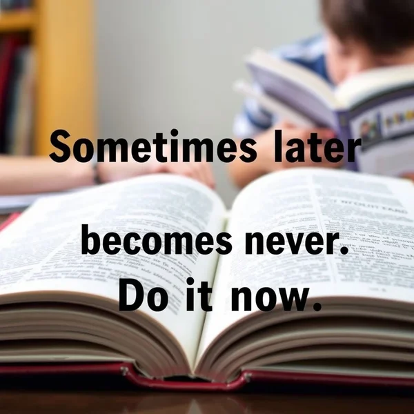 Hiểu câu nói tiếng Anh mạnh mẽ: Sometimes later becomes never. Do it now.