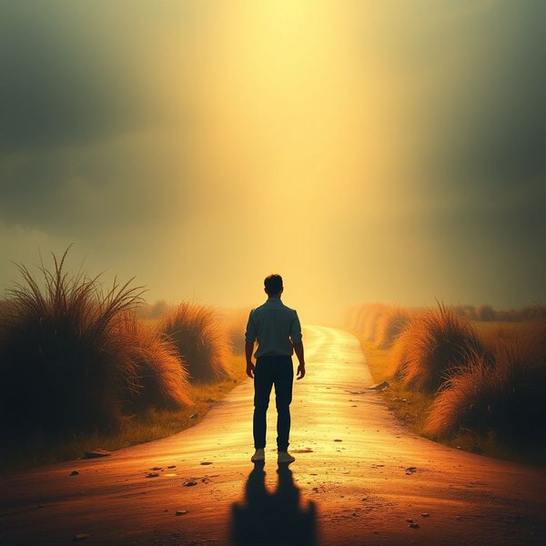"The key to being happy is knowing you have the power to choose what to accept and what to let go." - Uma representação visual de escolha e serenidade
