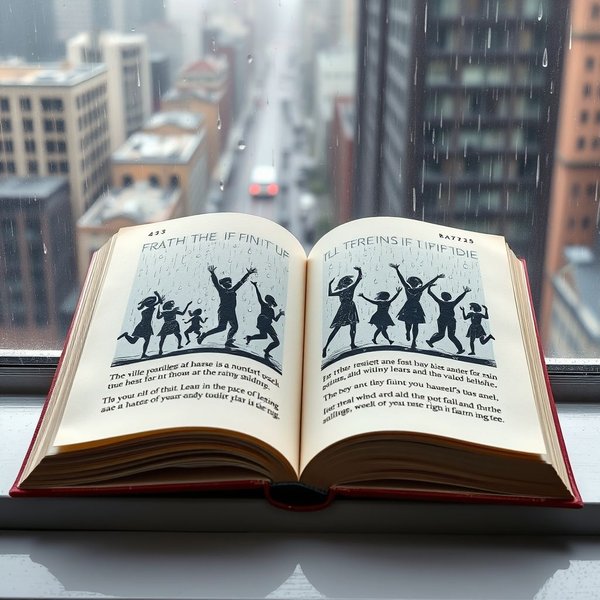 Imagem de uma pessoa dançando alegremente na chuva, personificando o espírito da citação "Life is not about waiting for the storms to pass. It's about learning how to dance in the rain."