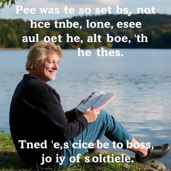 Imagem representando um indivíduo sereno lendo um livro, simbolizando a citação "True happiness arises, in the first place, from the enjoyment of one's self."