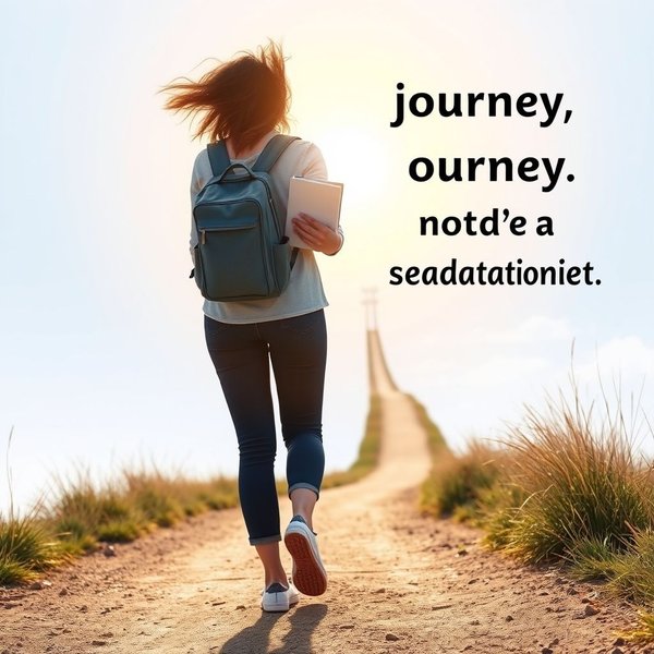 Homem caminhando feliz em uma trilha, simbolizando 'Focus on the journey, not the destination. Joy is found not in finishing an activity but in doing it.'