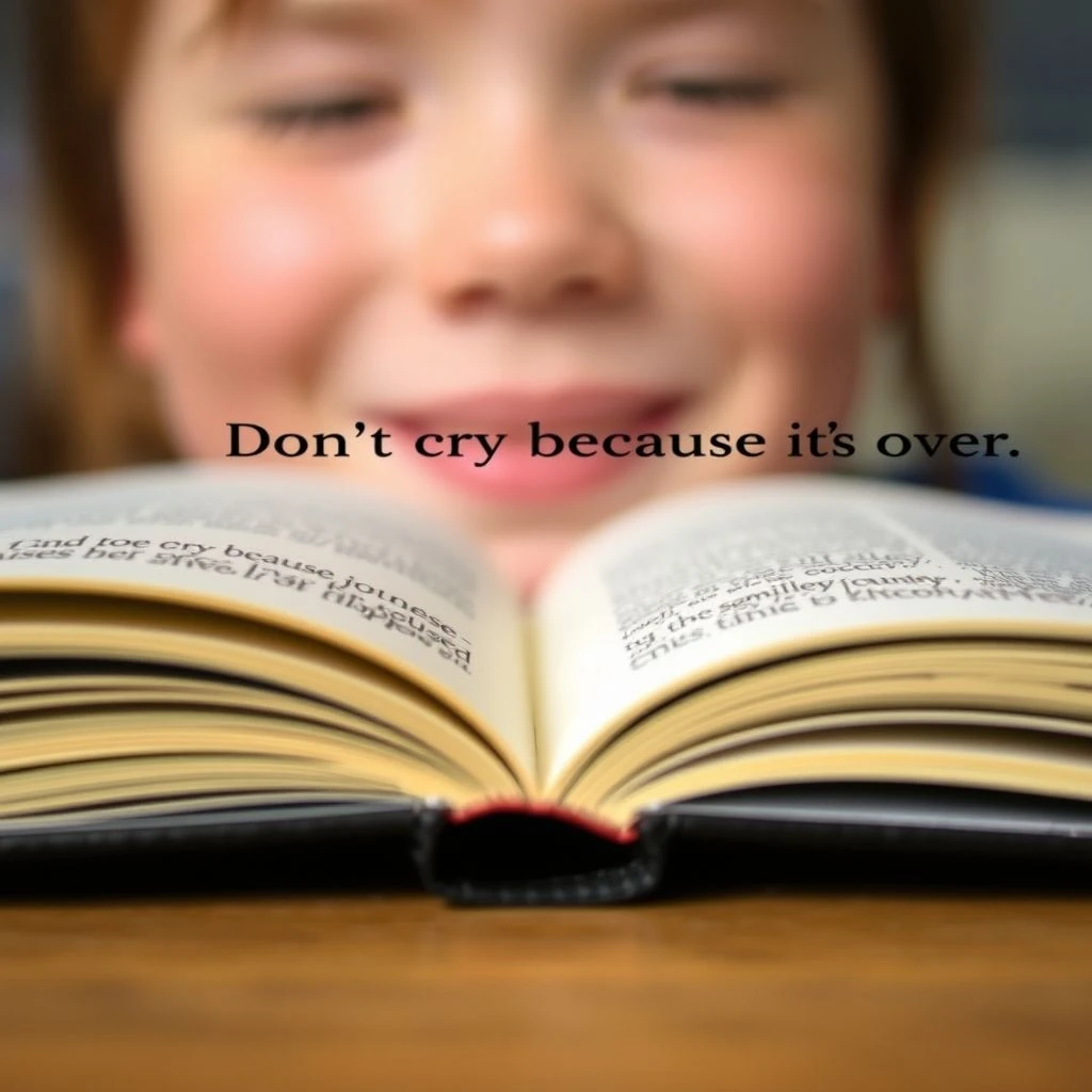 Fluência em Inglês: Don't cry because it's over, smile because it happened.