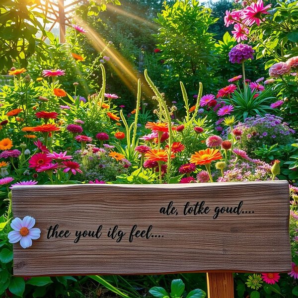 Hình ảnh một khu vườn đang nở rộ với câu trích dẫn: Let us be grateful to people who make us happy; they are the charming gardeners who make our souls blossom.