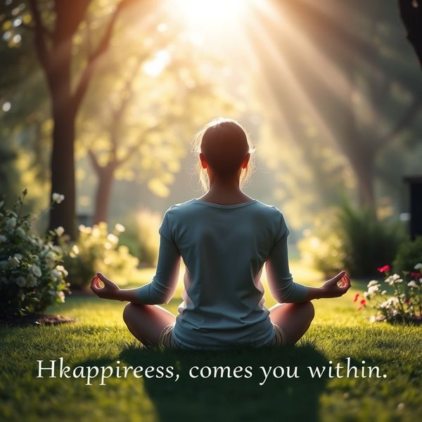 Một hình ảnh thanh bình minh họa khái niệm "Happiness is not out there, it's in you."