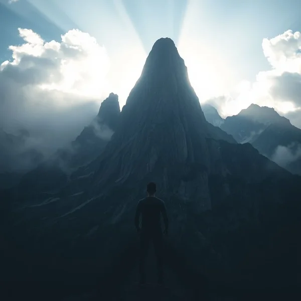 Imagen que ilustra el concepto de "Adversity introduces a man to himself" con una persona enfrentando un desafío y luciendo reflexiva