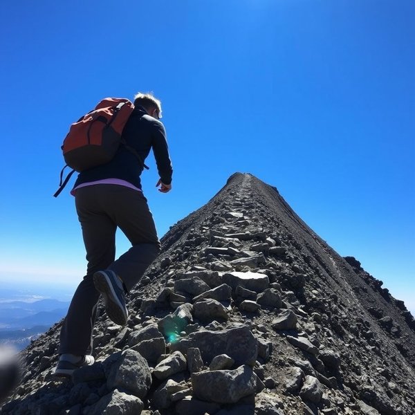 Hình ảnh một người vượt qua thử thách với dòng chữ: Persistence and resilience only come from having been given the chance to work through difficult problems.