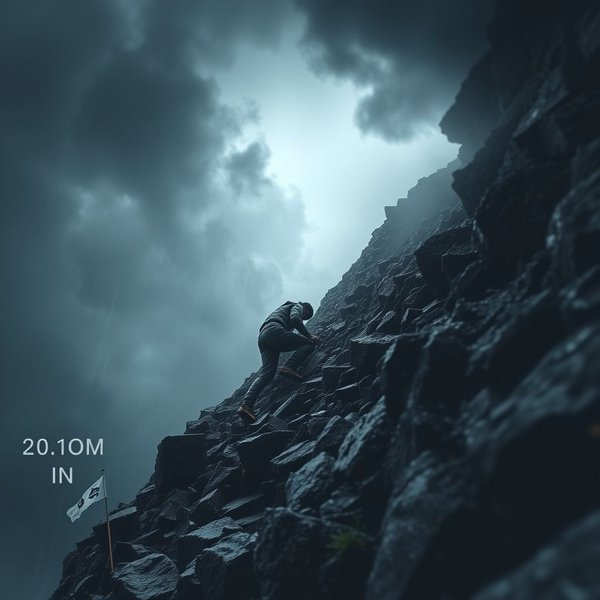 Illustration representing the concept of "The bravest sight in the world is to see a great man struggling against adversity."