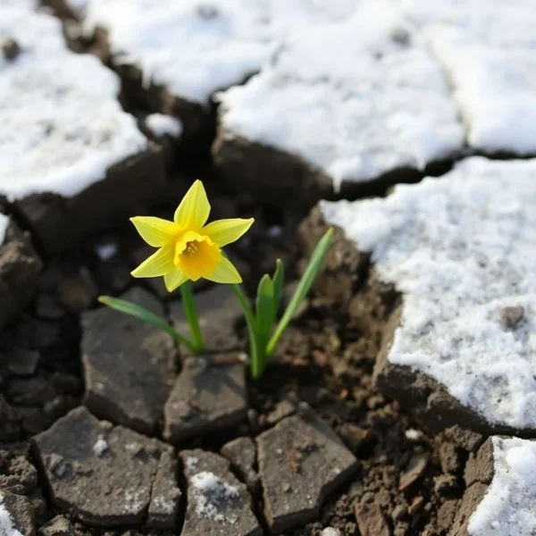 A winding, difficult path leading to a beautiful, sunny outlook, illustrating the concept of 'What seems to us as bitter trials are often blessings in disguise'