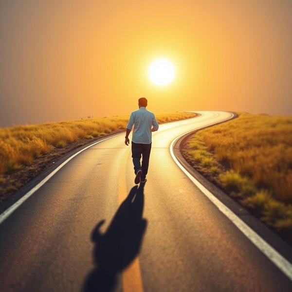 Image showing a winding path with the quote: "Just when I think I have learned the way to live, life changes."