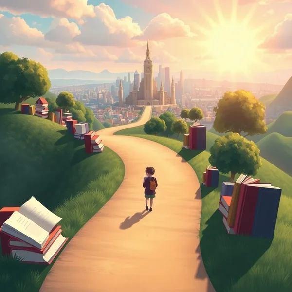 Imagen de un paisaje en evolución o un camino sinuoso, simbolizando la palabra clave principal "The only constant in life is change."